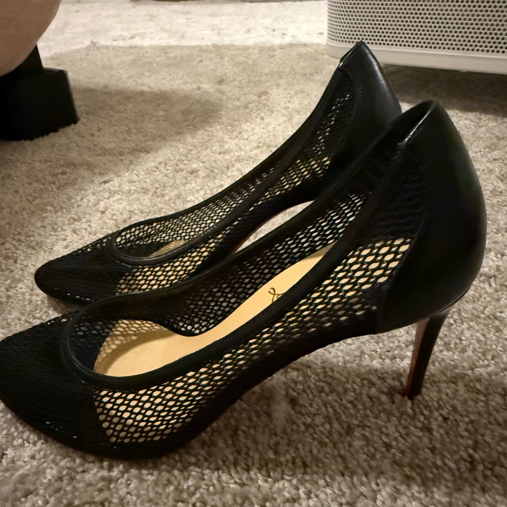 Christian Louboutin Black Mesh Heels